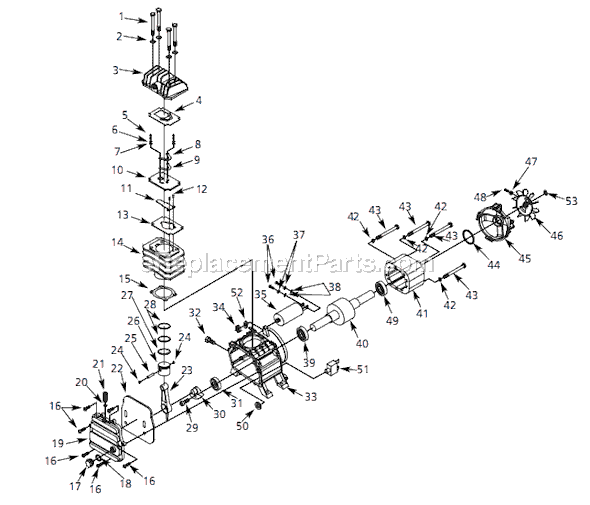 Page B Diagram and Parts List for HL4101 2006 Campbell Hausfeld Compressor